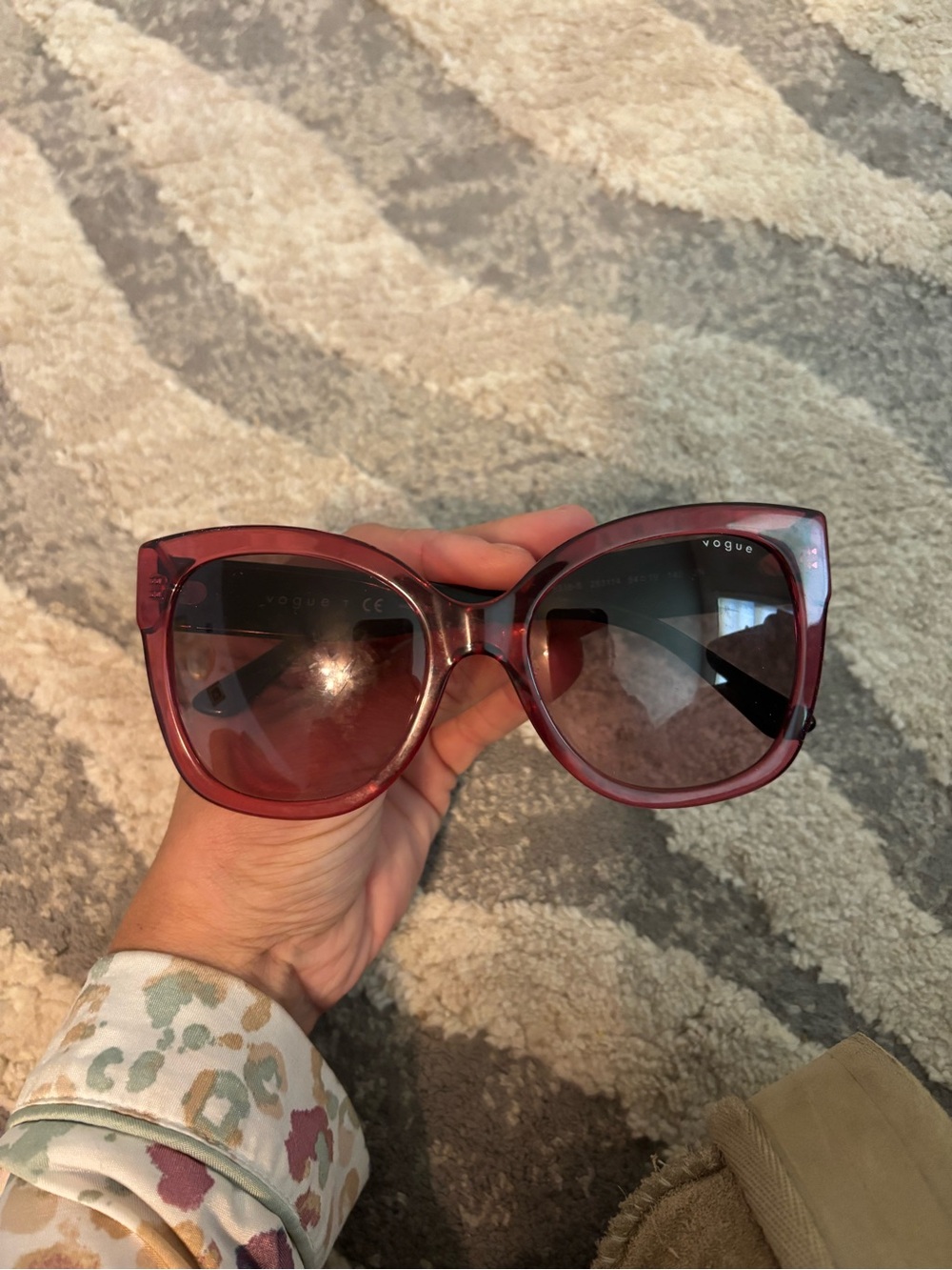 Vogue Burgundy Cat-Eye Sunglasses
